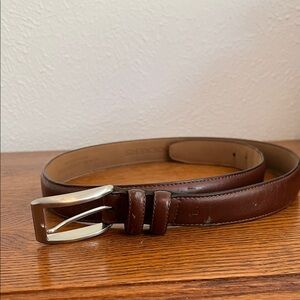 Dockers Rich Brown Leather Belt with Silver Buckle